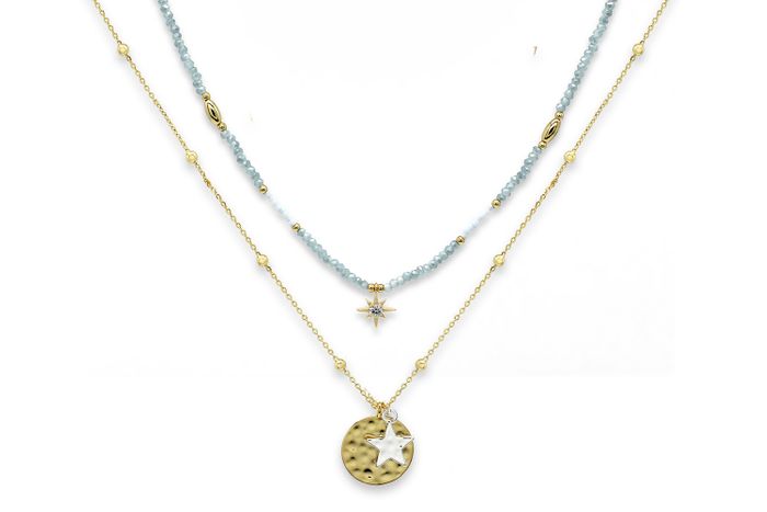 Alruba 2 Layered Beaded Necklace Set